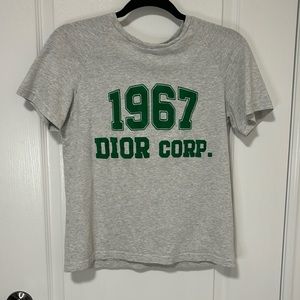 Dior T-Shirt tee Pale Gray Heathered Cotton Jersey